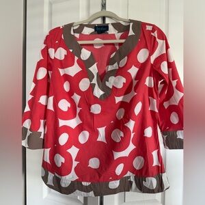 BODEN Red and White Tunic